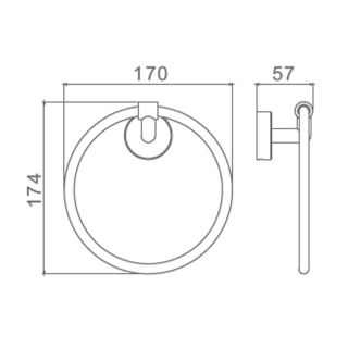 Полотенцедержатель Raglo R320.04.03 золотой сатин